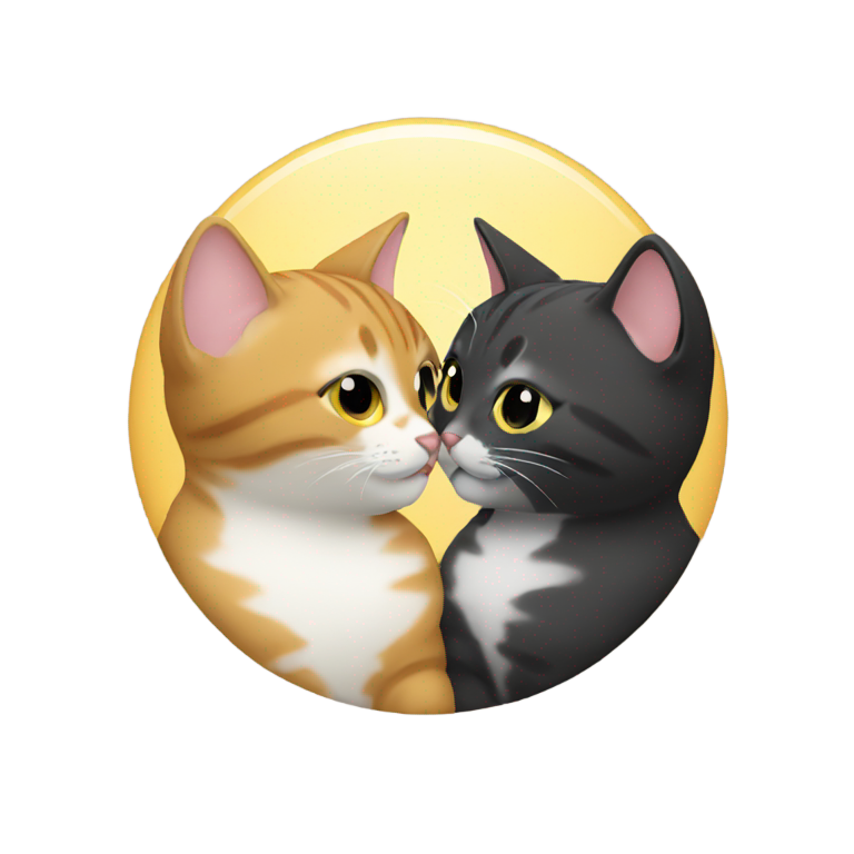 genmoji：两只猫咪亲吻