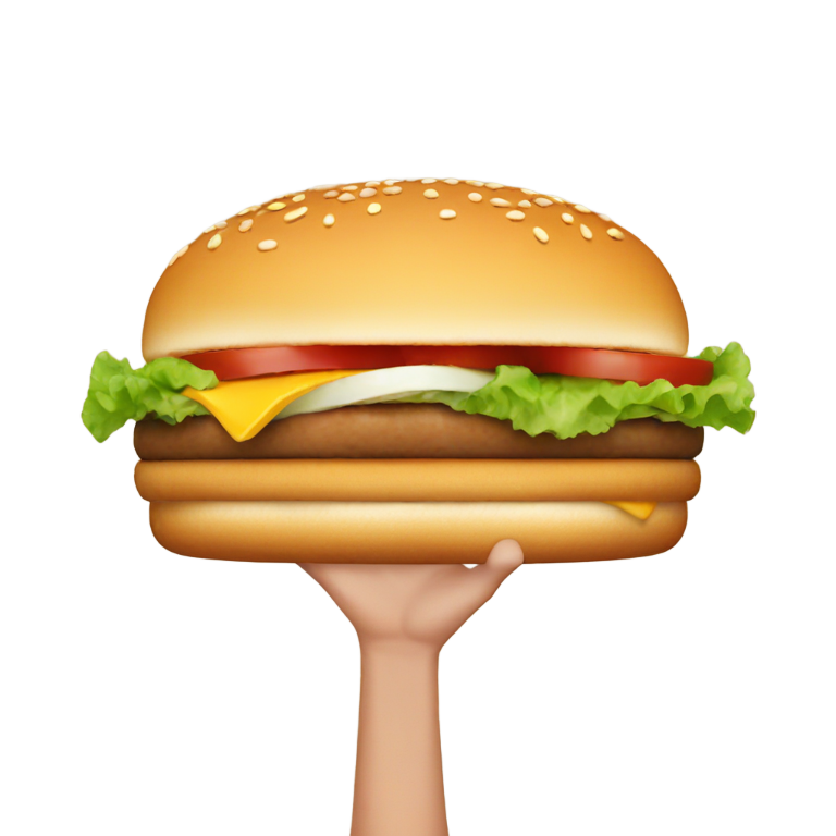 genmoji：浅棕色手握汉堡