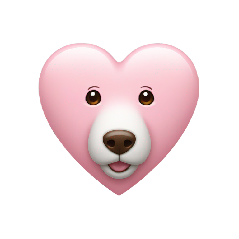 genmoji：Light pink heart with a little teddy bear on the front