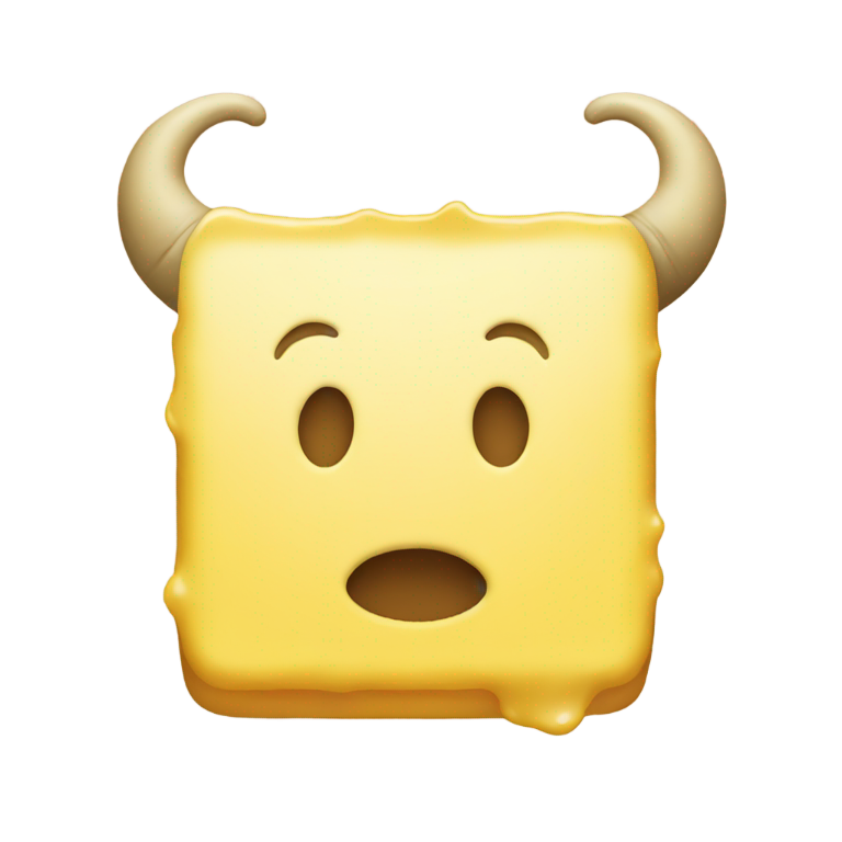 絵文字：バター色の角付きスマイル顔