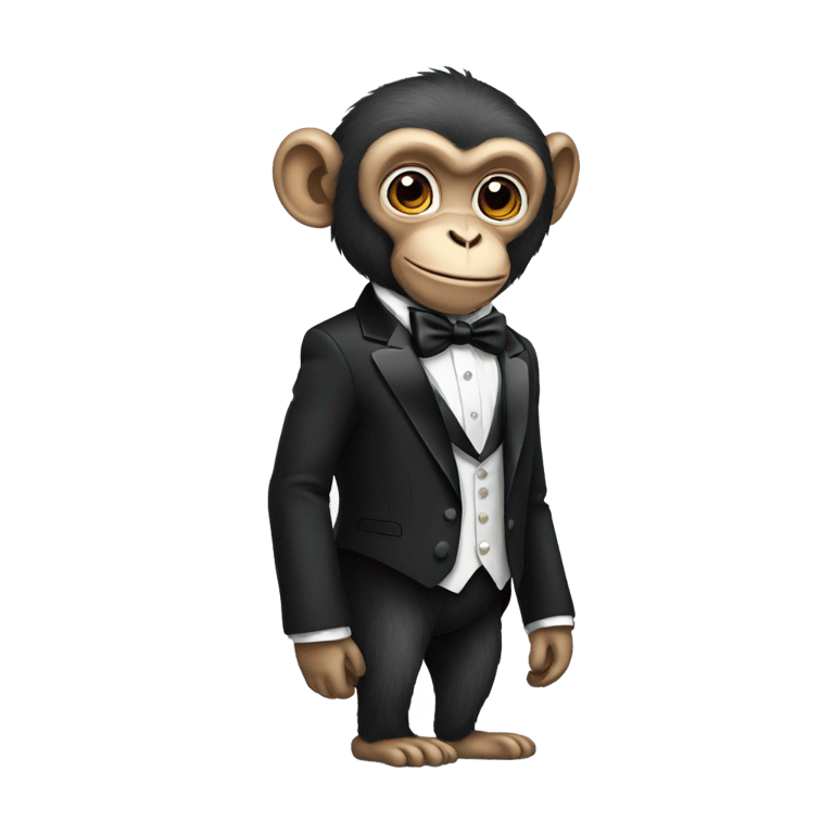 genmoji : A monkey wearing a tux