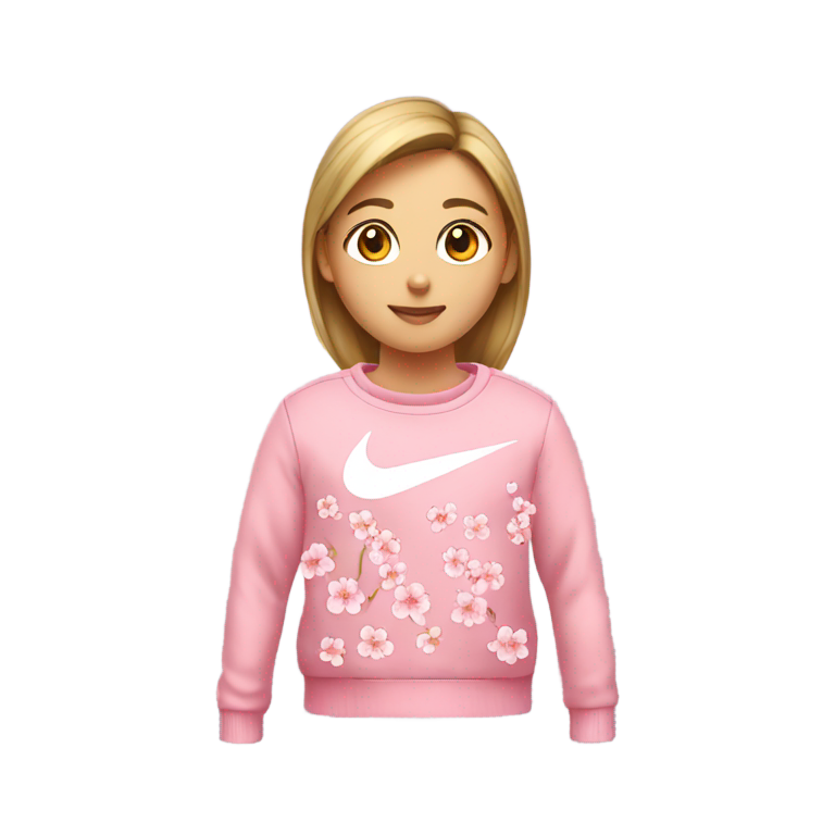 genmoji：耐克樱花图案套头衫
