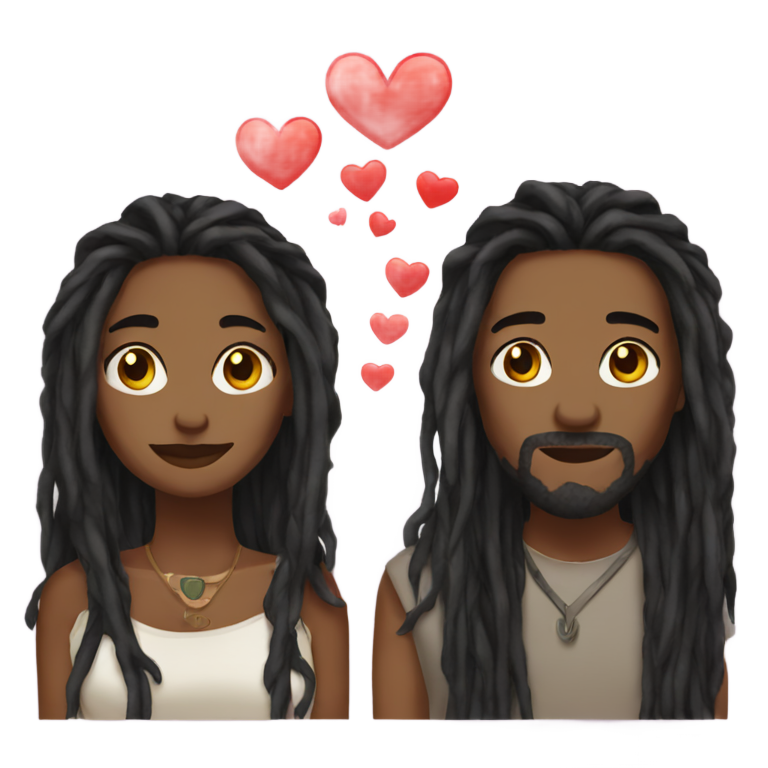genmoji : Couple dreadlocks amour