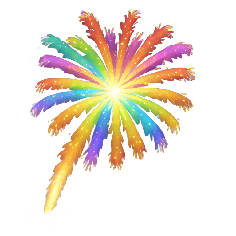 絵文字：虹色花火