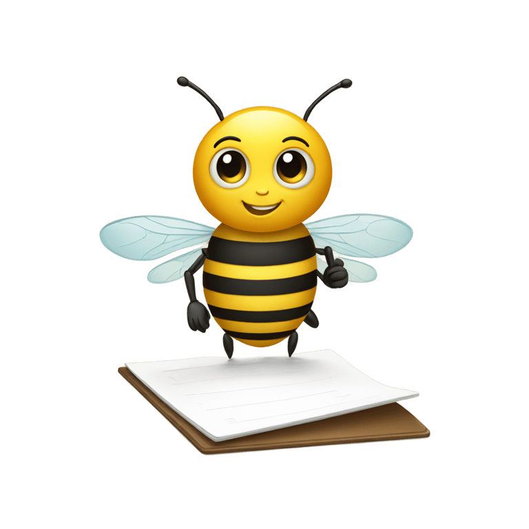 絵文字：Bee pointing at clipboard