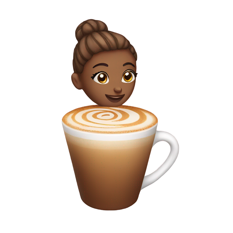 genmoji：芭蕾舞者拿卡布奇诺头
