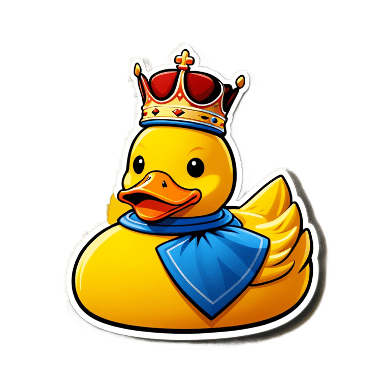 genmoji: rubber duck with king hat