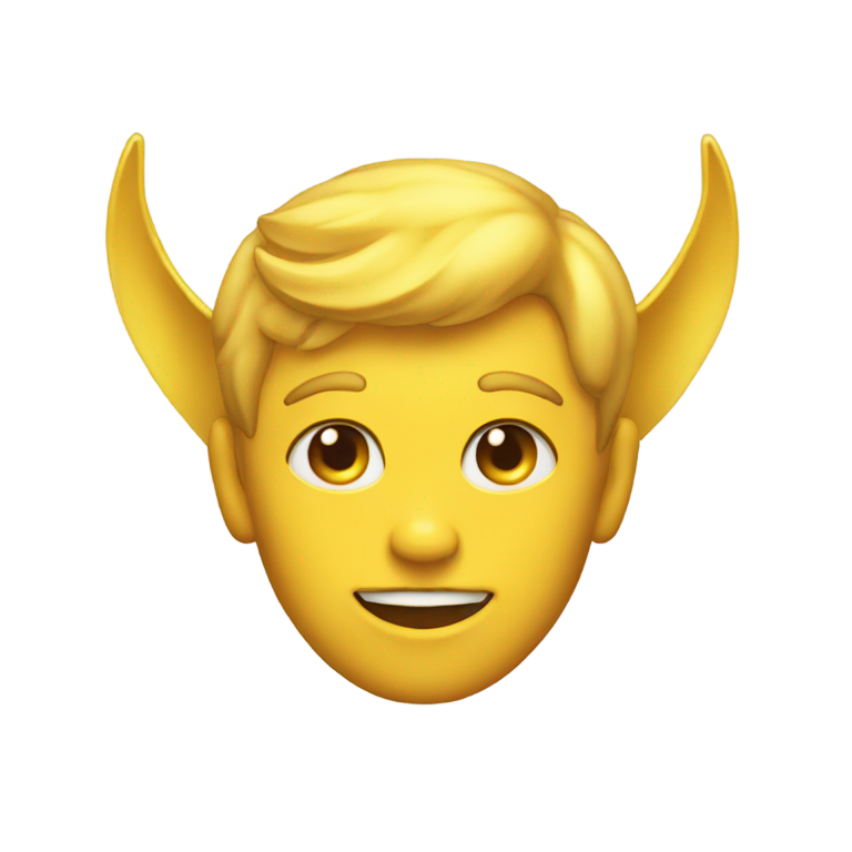 絵文字：天使の顔に悪魔の角を持つイモジ