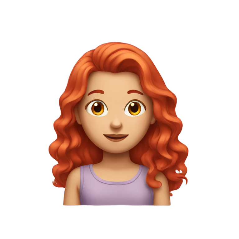genmoji : Fille aux cheveux roux