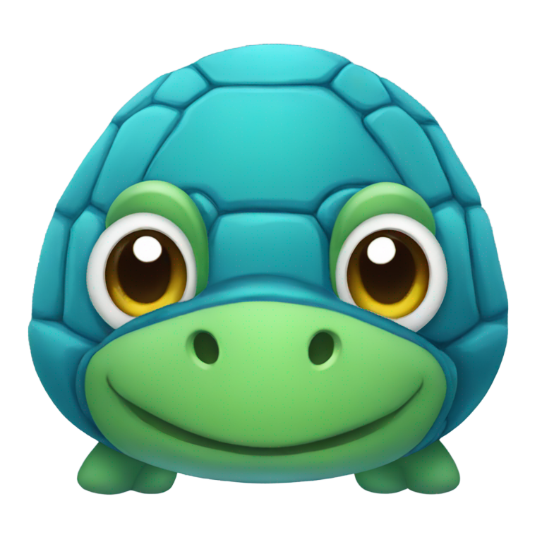 genmoji: blue plush turtle