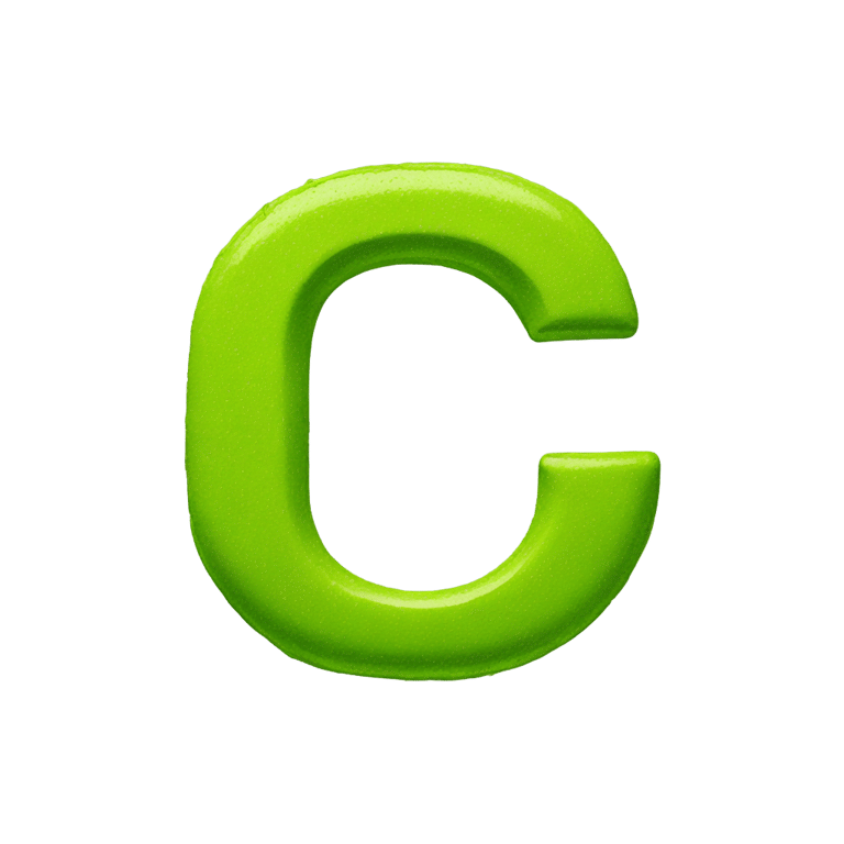 genmoji：绿色油漆写的字母C