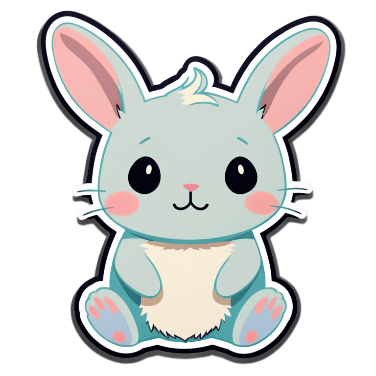 絵文字：cute bunny pastel pattern”