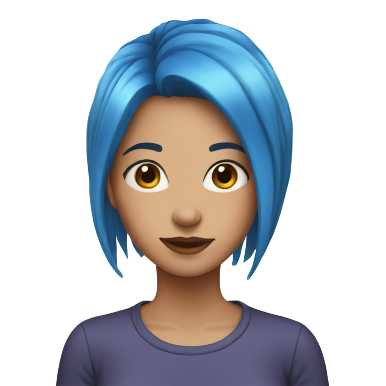 genmoji：蓝发女孩