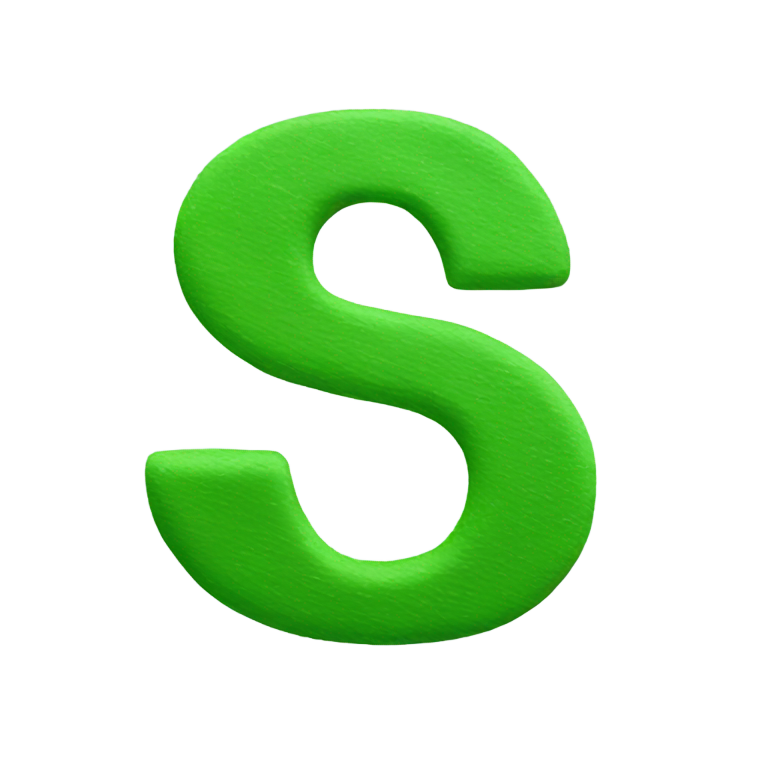 genmoji：用翠绿色颜料绘制的字母s