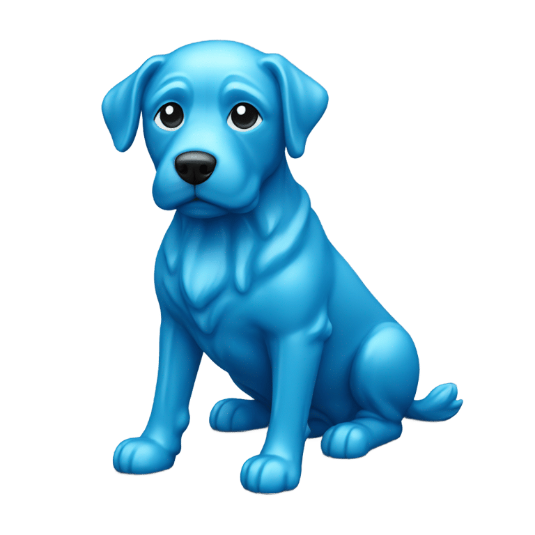 genmoji：蓝色玻璃犬雕塑