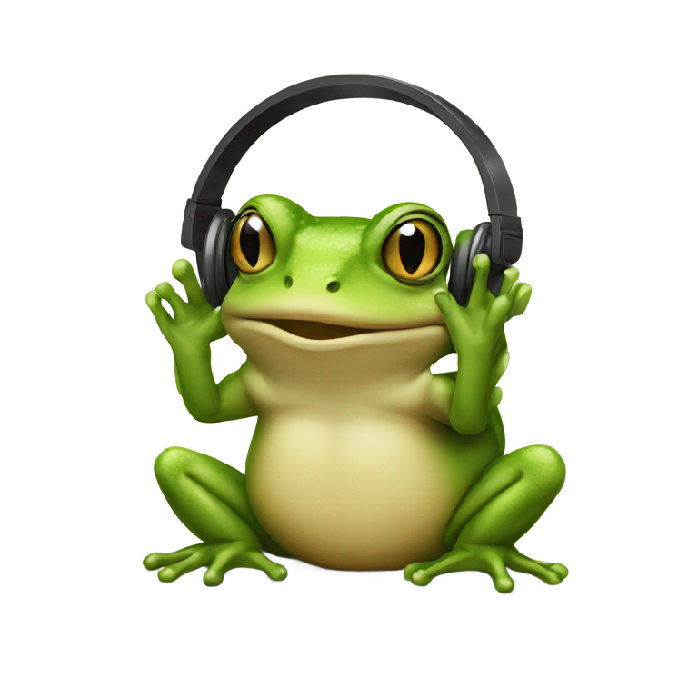 genmoji：一只戴着耳机的蟾蜍