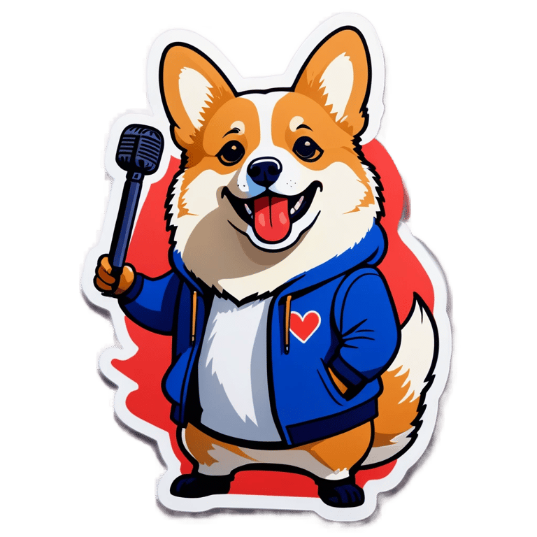 genmoji: Corgi rapper