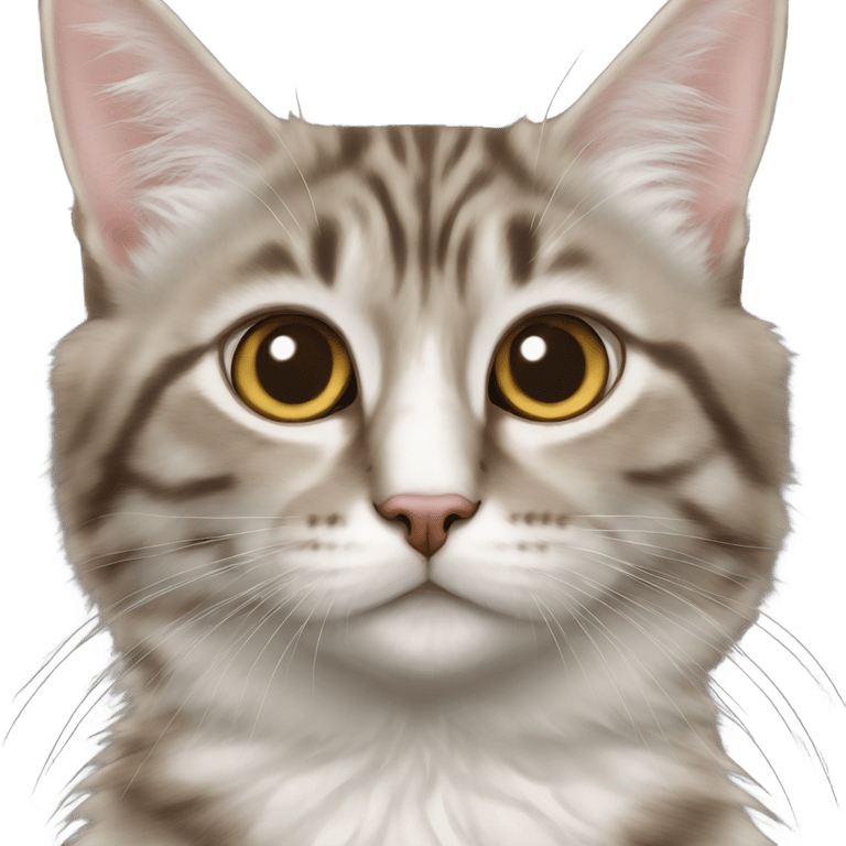 絵文字：Brown and gray tabby turkish angora