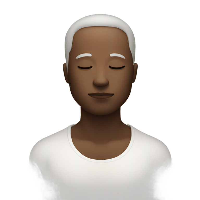 genmoji: white man meditating with eyes closed