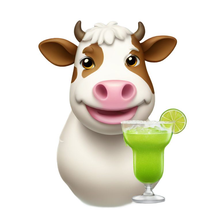 絵文字：マルガリータを飲む太った牛