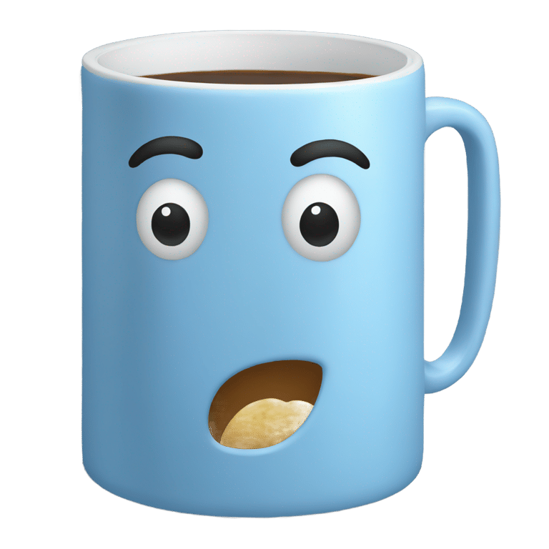 genmoji : Large blue coffee mug