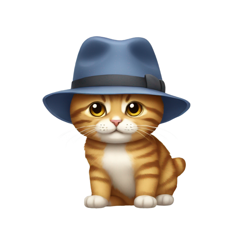 絵文字：小さな猫と帽子をかぶった小さな猫