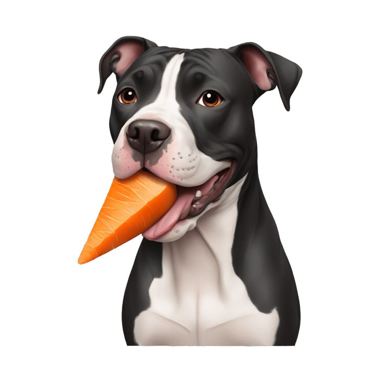 genmoji：黑人斗牛犬吃胡萝卜