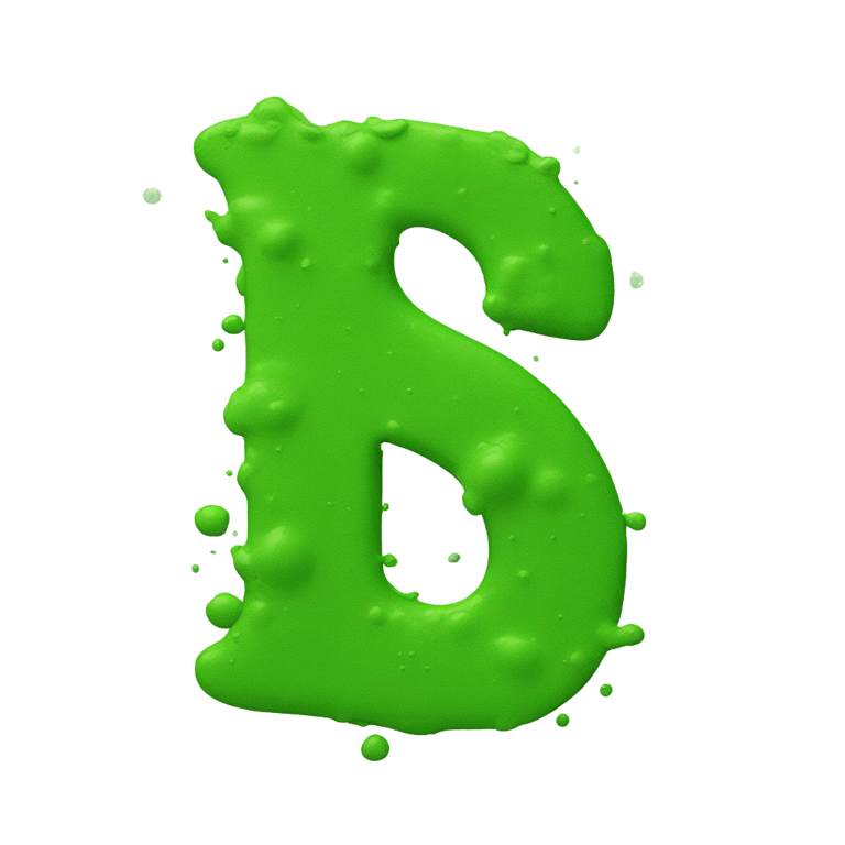 絵文字：Letter s made out of spring green paint