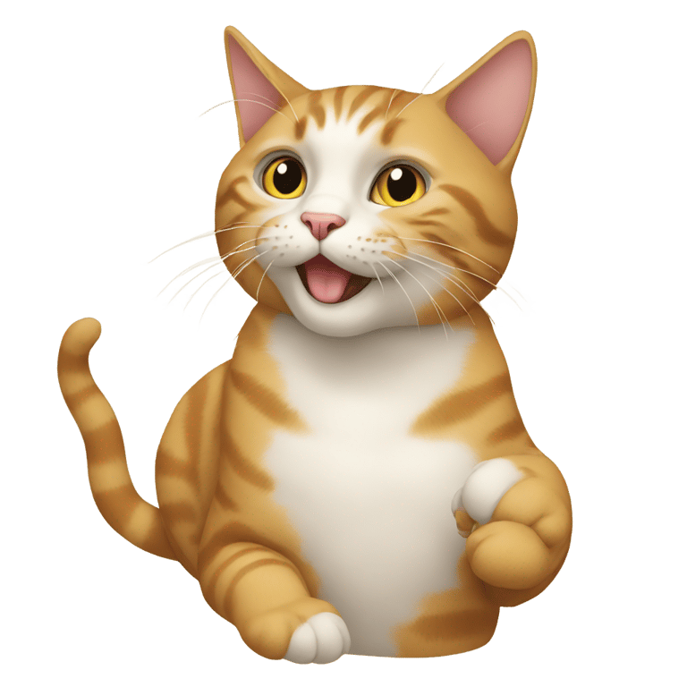 genmoji: cat is giving high fife