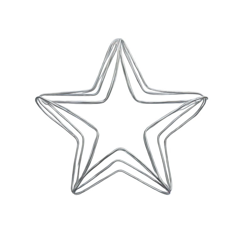 genmoji: Silver wire shape as star