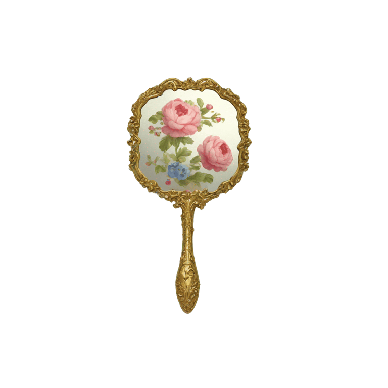 絵文字：floral rococo vintage hand mirror