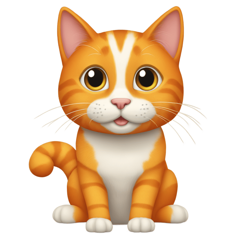 genmoji : larry the mischievous orange cat living at 193 oakmere way chestermere alberta canada