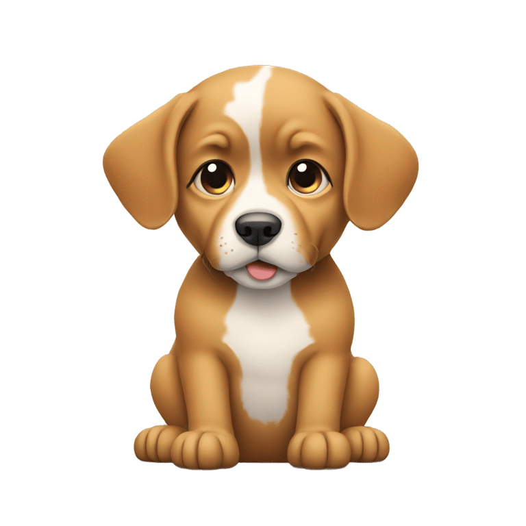 genmoji : A dog sitting looking at a phone