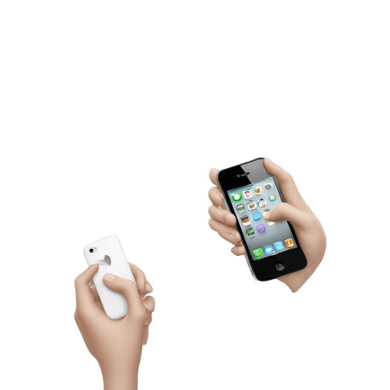 genmoji : One white hand having an Iphone into