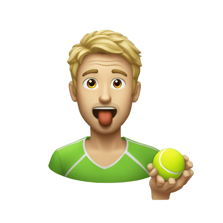 絵文字：テニスボールを食べる男