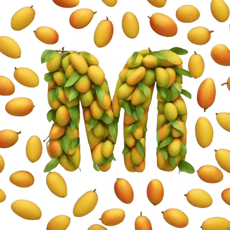 絵文字：Letter m made out of mangoes