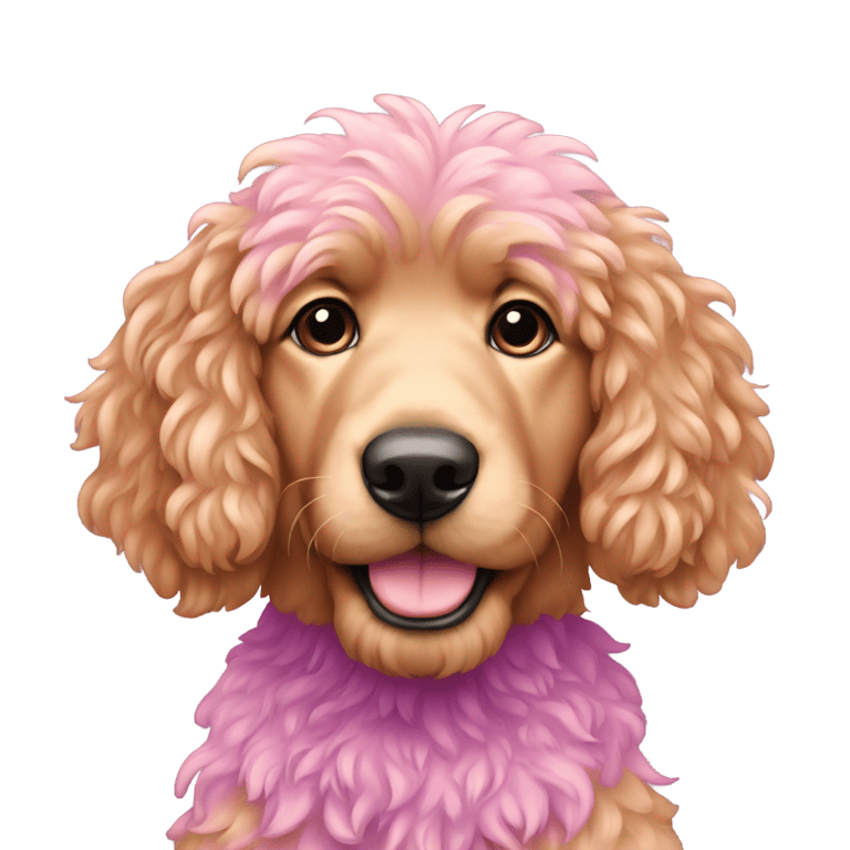 genmoji : Caniche doré rose et violet