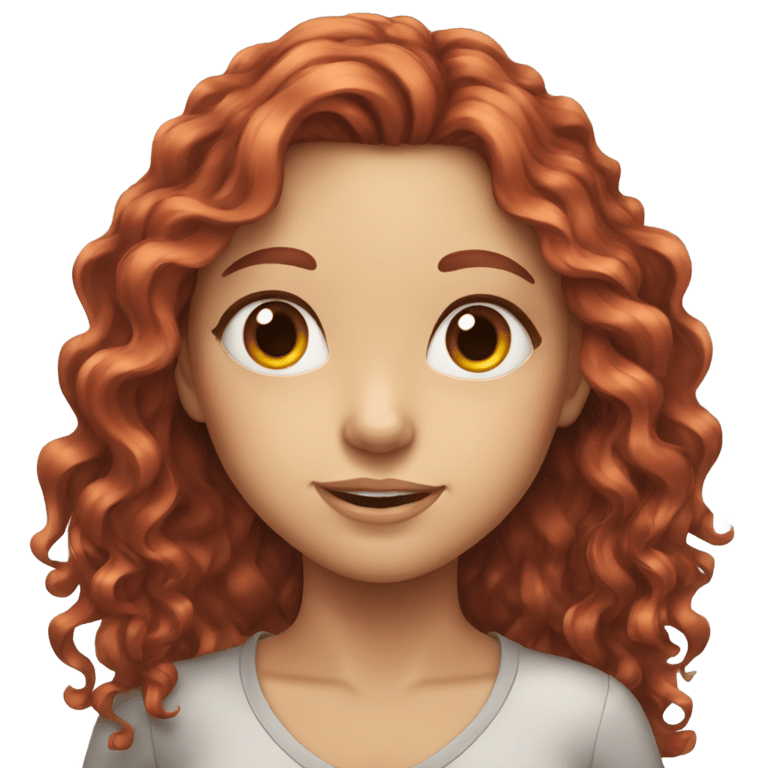 genmoji：红发波浪女孩，灰色眼睛