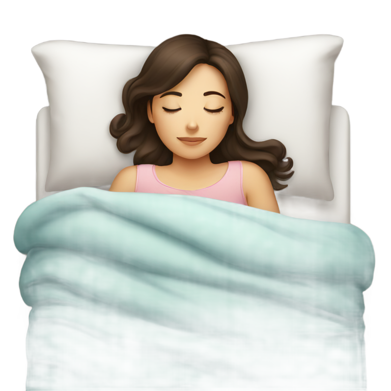 genmoji : Brunette girl sleeping