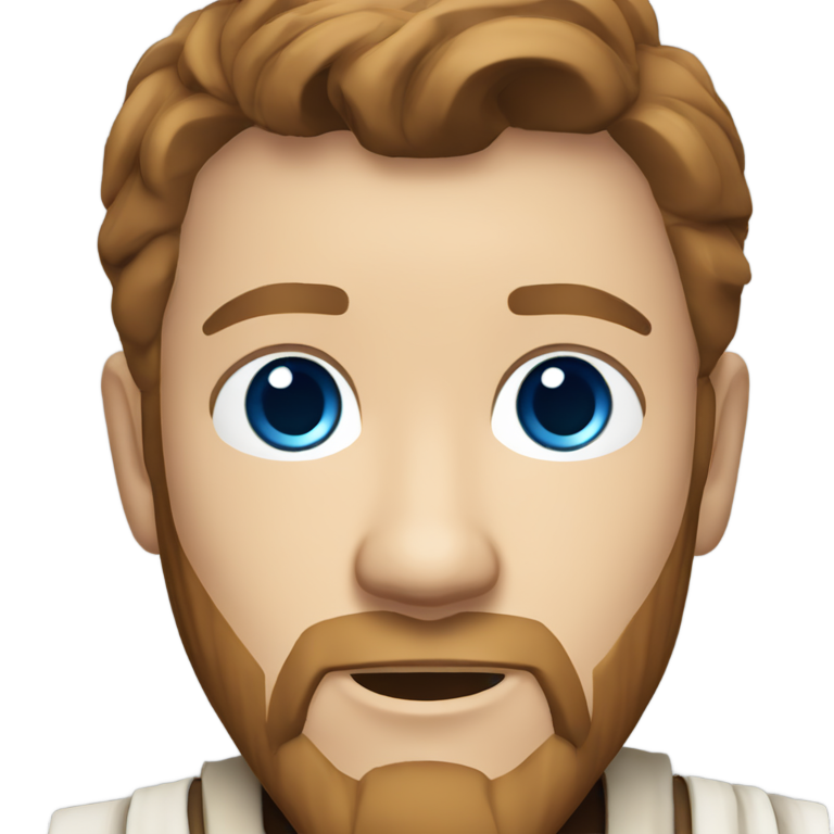 genmoji: Blue eyed Obi-Wan Kenobi Jedi apprentice