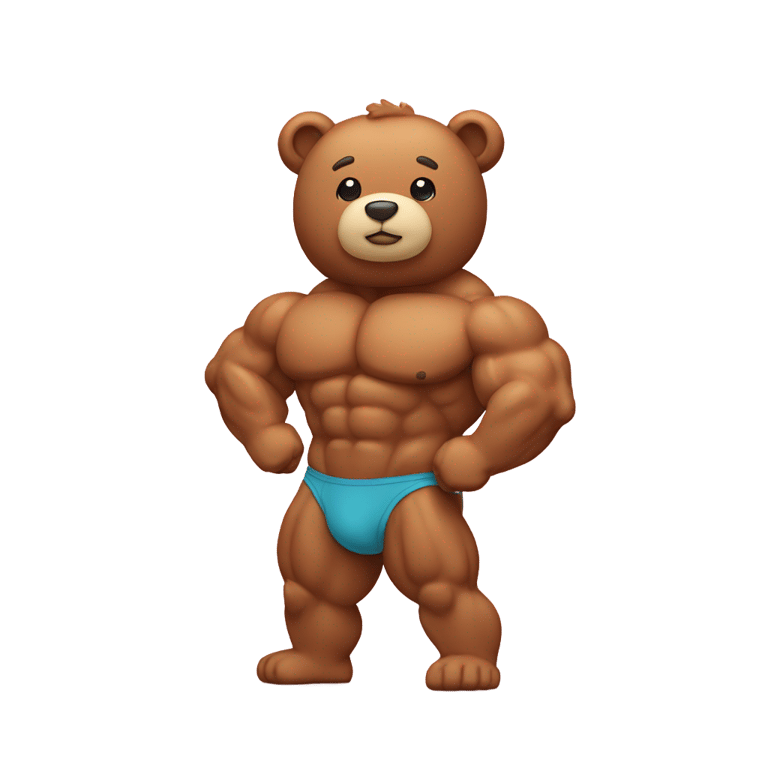 genmoji : Body builder teddy bear