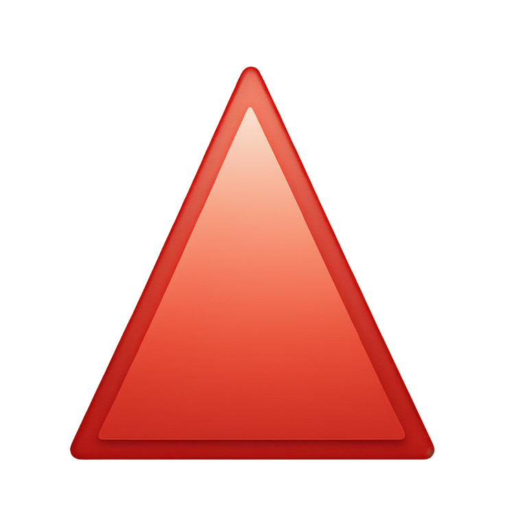 genmoji：红色向上指的三角形，底部有一条浅红色的短竖线，像🔺加一个小短线。