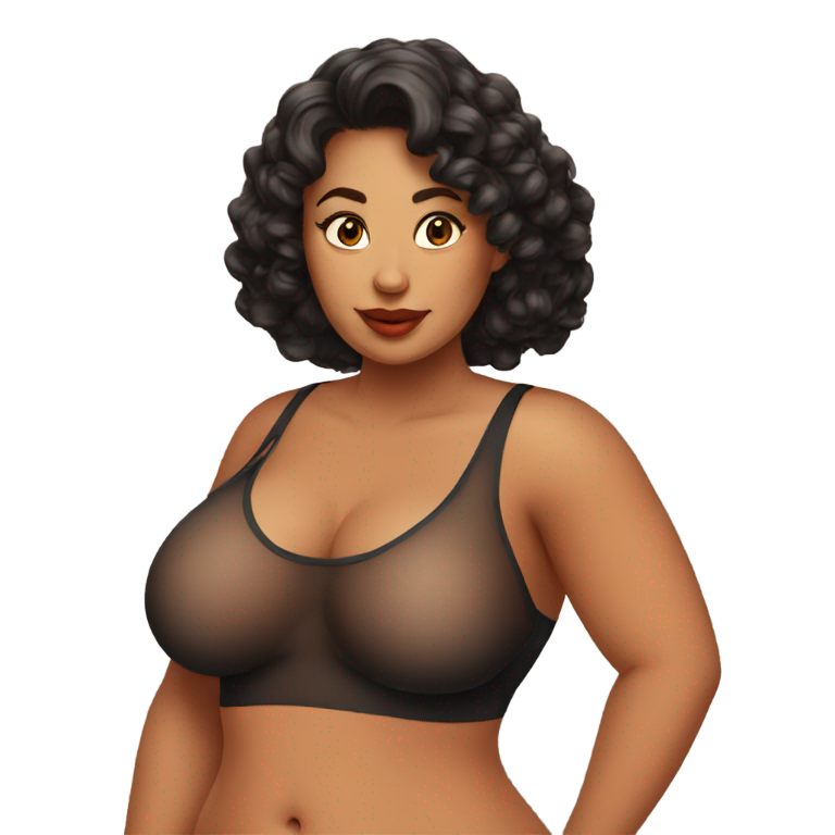 絵文字：透けトップの巨乳女性