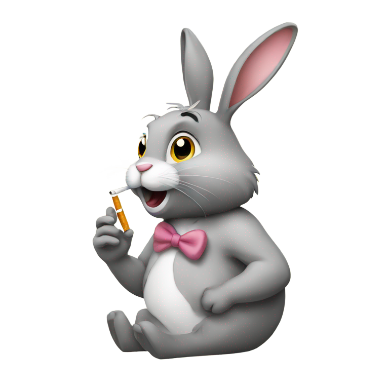 genmoji: easter bunny smoking cigarette