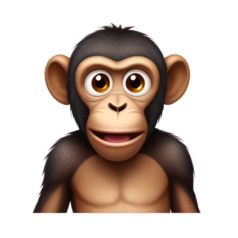 genmoji: Monkey with tongue out and eye squinting