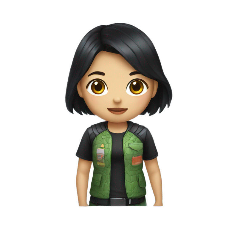 genmoji : Fille vietnamienne avec un t-shirt Darth Gator (Darth Vader mais un alligator)