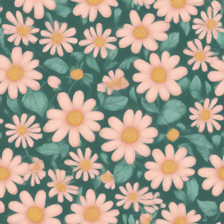 絵文字：soft floral doodle