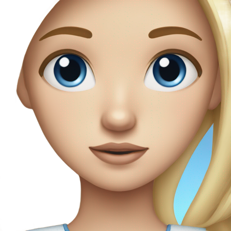 genmoji：金发蓝眼雀斑女孩，穿着可爱衬衫
