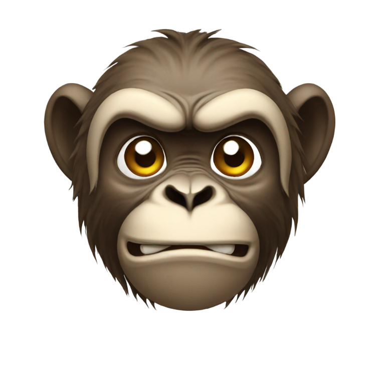 genmoji：一只愤怒的猴子