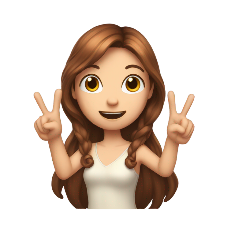 genmoji: fairy with long brown hair with finger guns both hands